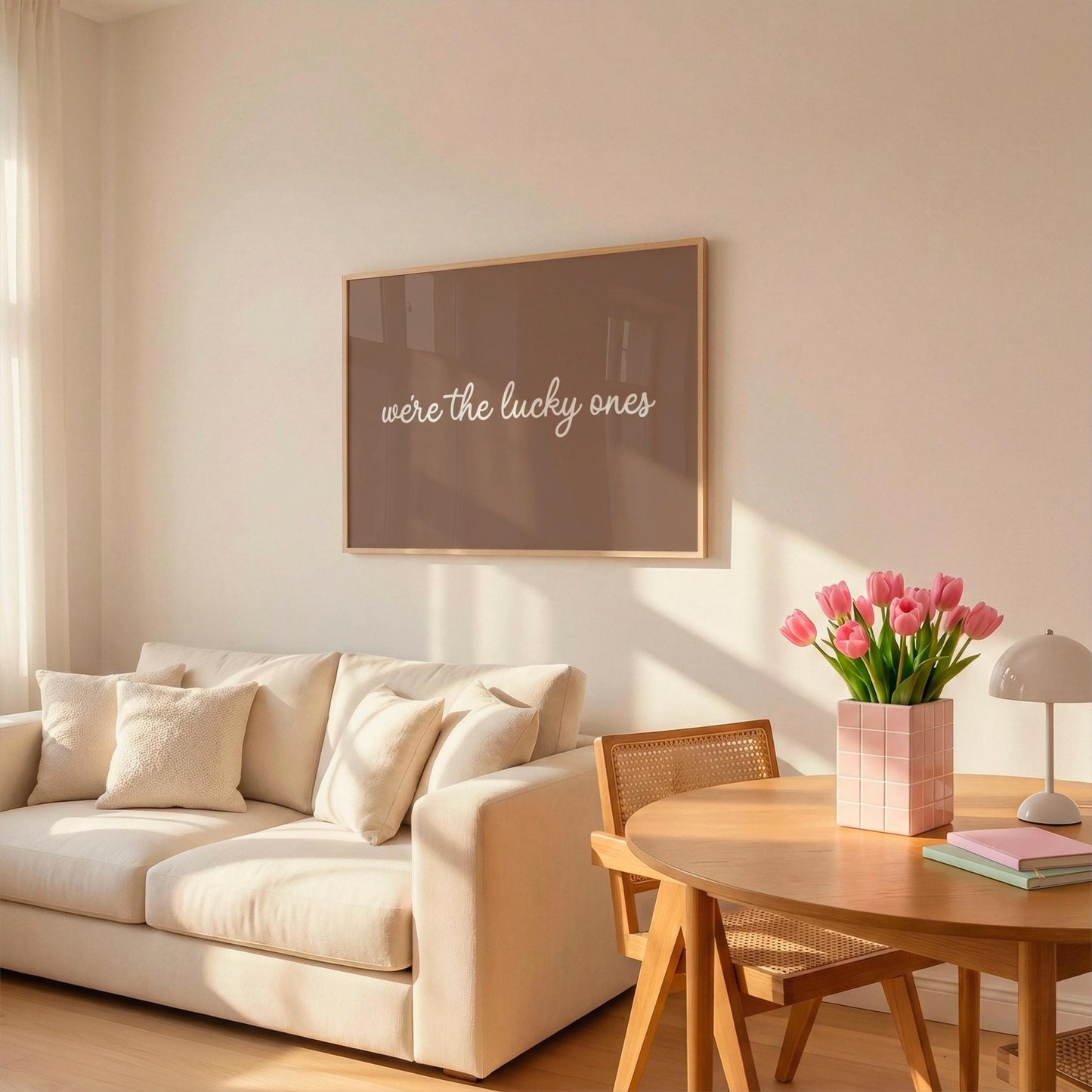 We're the Lucky Ones | Neutral Home Decor | Minimalist Print | Digital Download