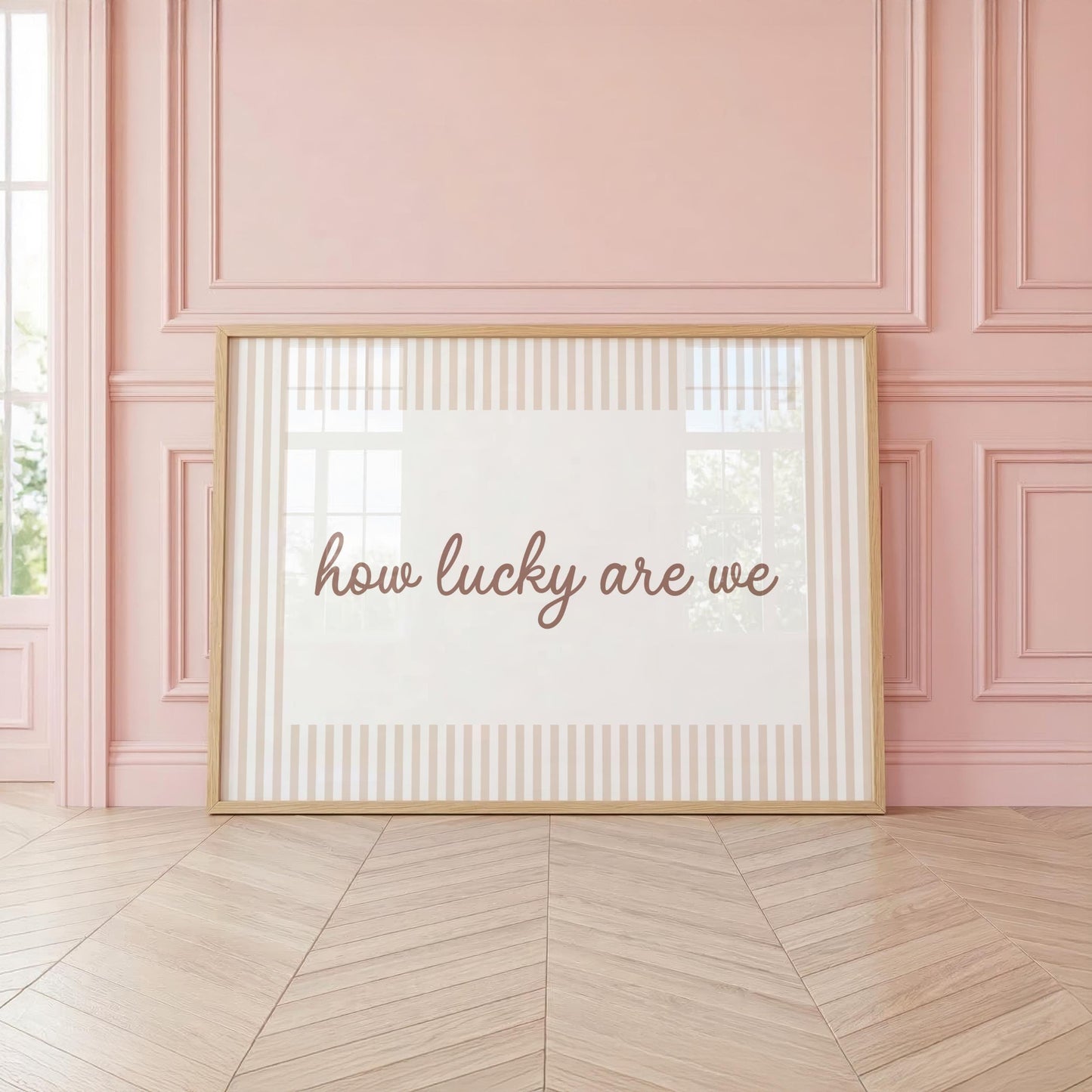 How Lucky Are We | Neutral Home Decor | Minimalist Print
