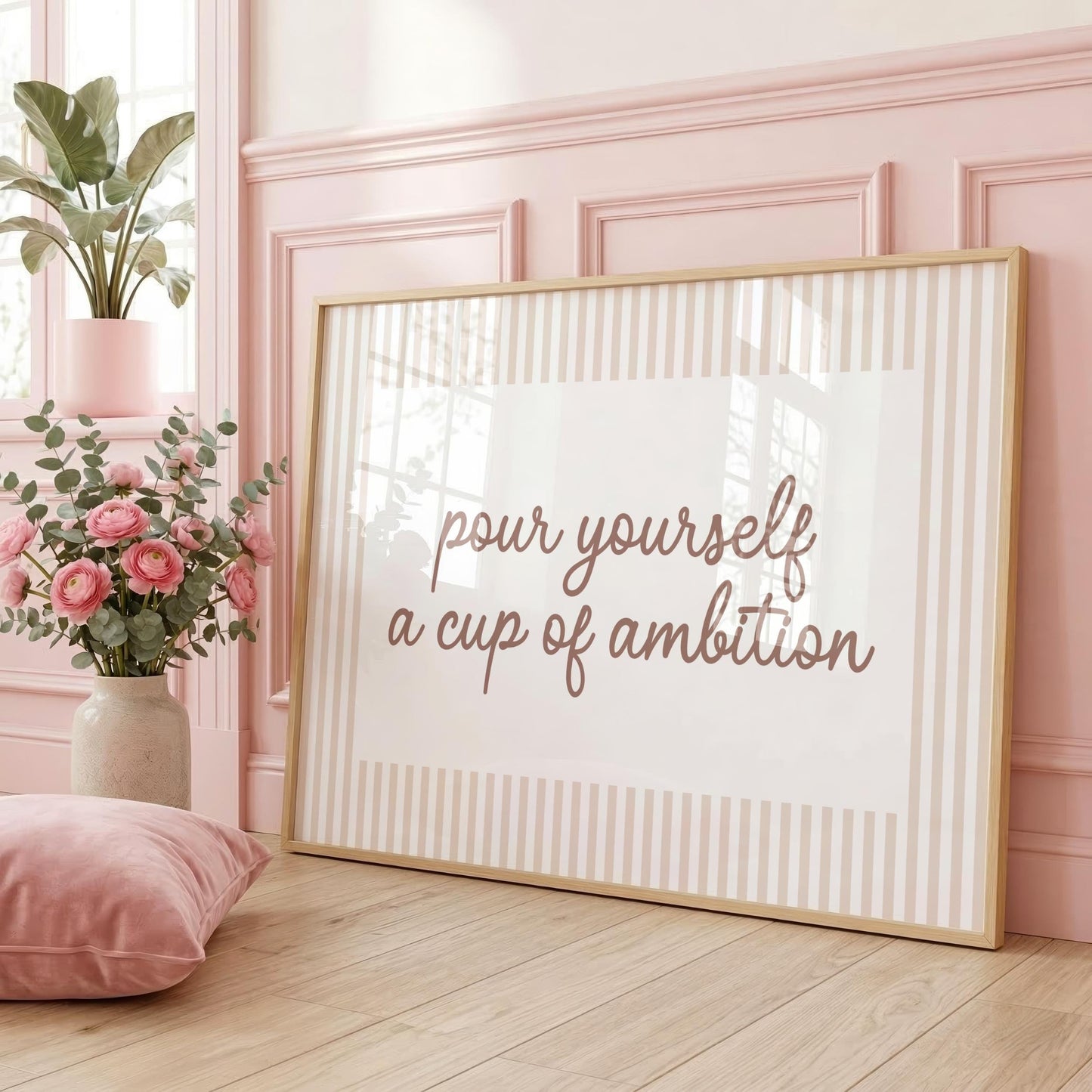 Cup of Ambition | Neutral Home Decor | Minimalist Print | Digital Download