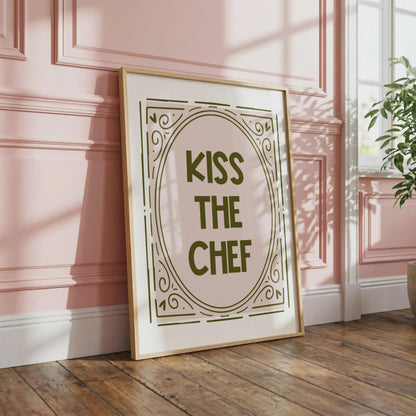 Kiss The Chef | Kitchen Print | Home Print